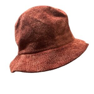 Forever 21 Knit Bucket Hat Rust Brown Chenille Soft One Size